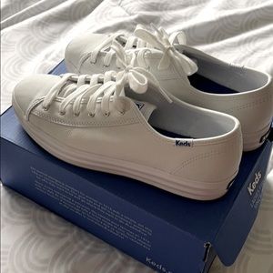 Keds Triple Kick leather white platform sneakers